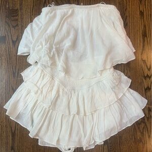 White Strapless Romper